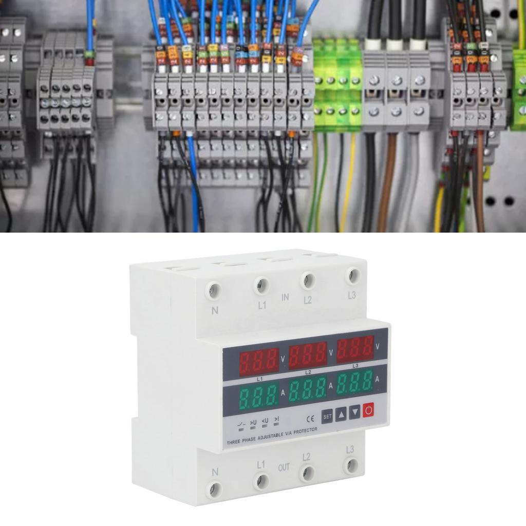 Under Over Voltage Protector 63A,   Reset Protector with Flame Retardant Casing for   Appliance, Real Time Display, Easy Installati