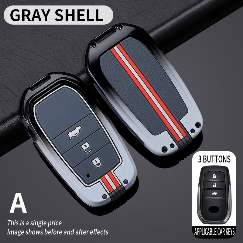 Zinc Alloy Car Key Cover Case For Toyota RAV4 Highland Coralla Hilux Fortuner Land Cruiser Camry Crown Keychain Accessories