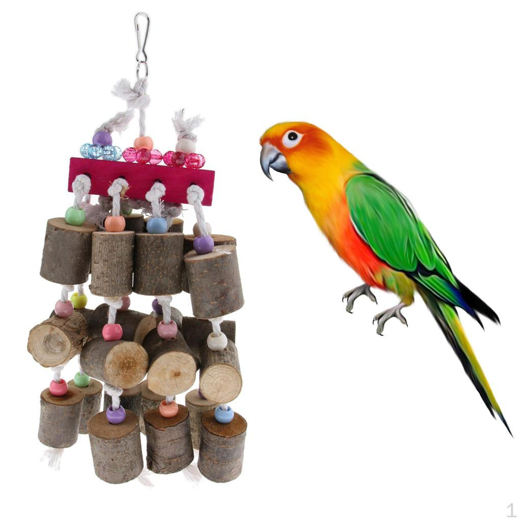 

African Gray Macaws Cockatoos Bite Toys Wooden Log Blocks