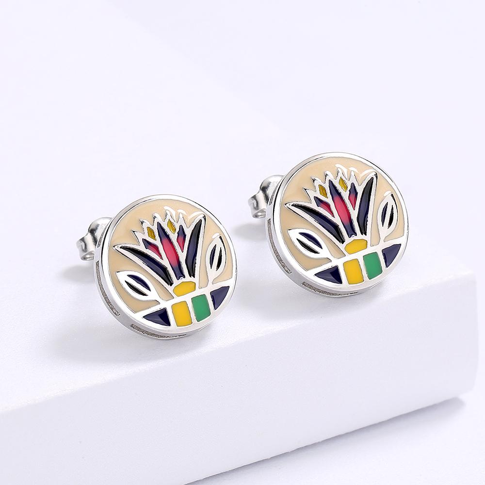 Cercei de înaltă calitate în formă de iarbă pentru femei Bijuterii emailate lucrate manual. Cercei de cuplu geometrici neregulati creativi Bijuterii de petrecere pentru femei