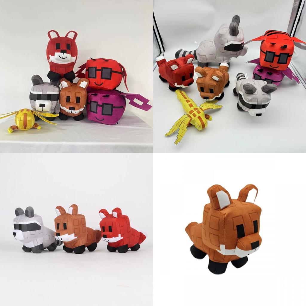 Grow A Garden Plush Raccoon And Fox Animal Dolls With Soft Crystal Cotton For Kids Playroom Decor