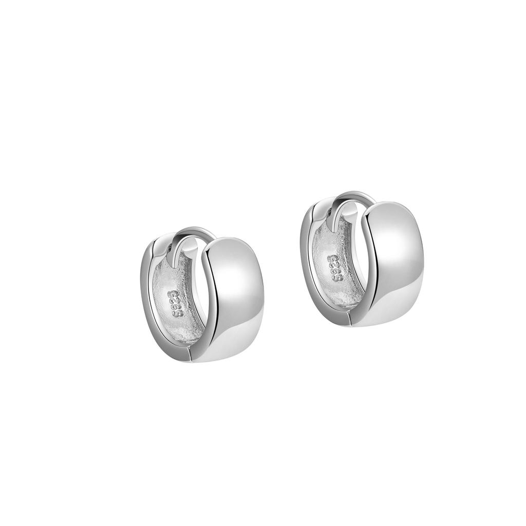 925 Sterling Silver Fashionable Stylish Geometric Smooth Earrings for Women Korean Light Luxury Ear Accessories