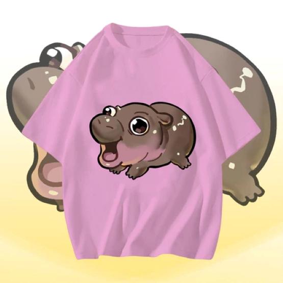 

Футболка Moo Deng Tiny Baby Hippo Star Thailand Cute Pygmy Hippo Unisex для мужчин и женщин с принтом и круглым вырезом 5XL