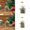 Vintage Golden Christmas Candle Holder Snowflake Xmas Tree Iron Candlestick Simulated Pine Needles Desktop Ornament Festive
