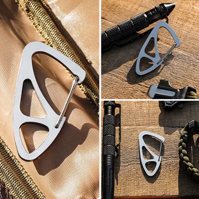 Outdoor Mini Carabiner Stainless Steel Anti-theft Spring Buckle for Camping Latch Hooks