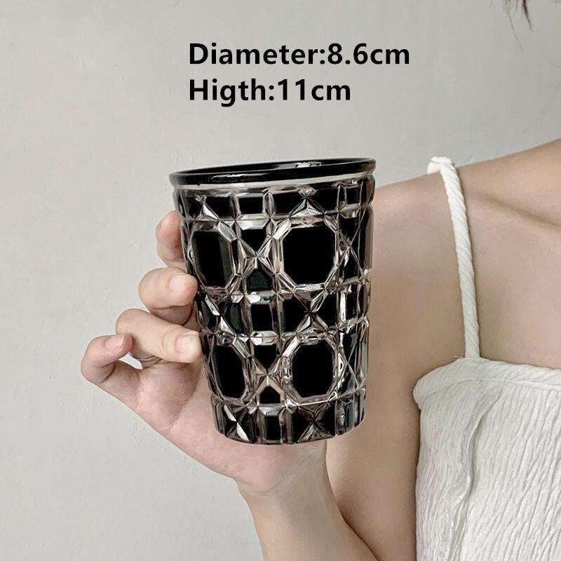 Handcarved Glass Crystal Cup Style Creative Engraved Chessboard Whiskey Glass Wine Glass 310ml Crystal