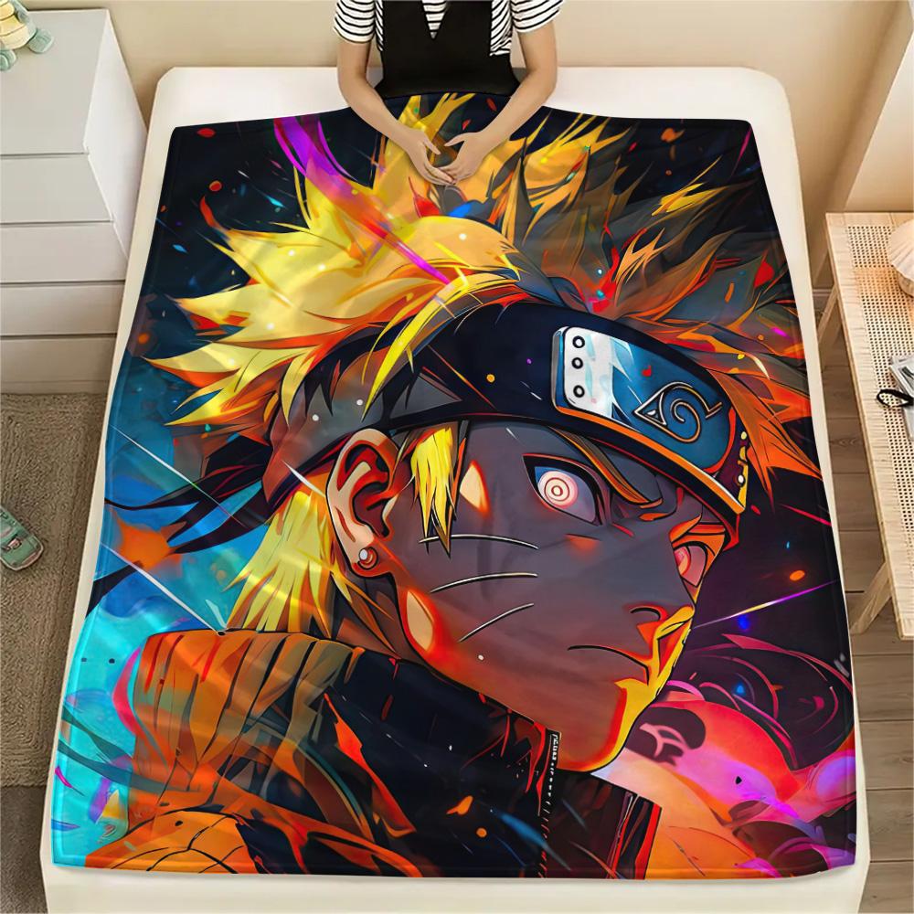 Naruto (Color Background) Print Flannel Blanket, High quality Comfortable for All Seasons, Home Decor, Warmth and Comfort