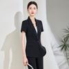 Women's Single-Button Short Sleeve Business Suit Set