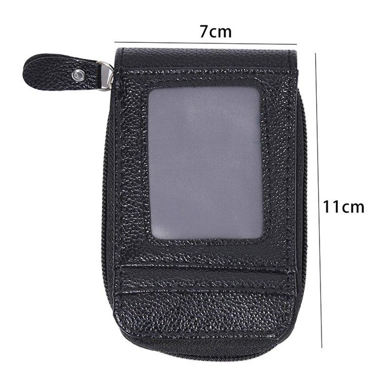 Fashion Multi-card Position Zipper Vertical Organ Card Case Leather Change Clutch