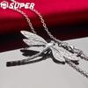 925 Sterling Silver Big Dragonfly Pendant Necklace Jewelry