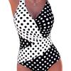 1011 women's one-piece swimsuit polka dot European and American popular new backless beach vacation style