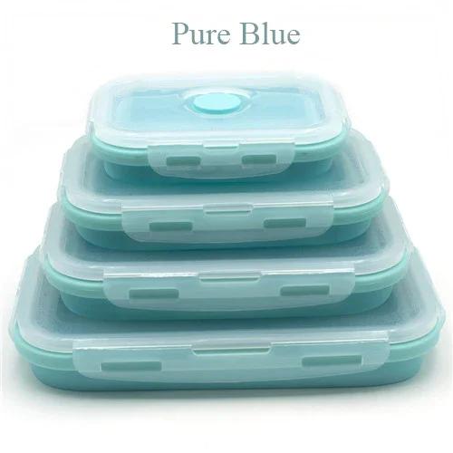 Portable Colorful Folding Food Container Lunch Box, 4 Pcs, 350/500/800/1200ml, Eco - Friendly
