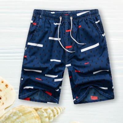 Elastischer Bund Lange Karomuster Sommer-Shorts für Sport Badeshorts