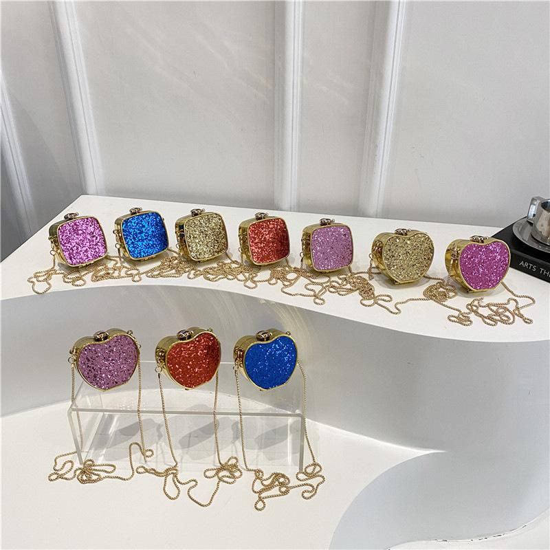 Acrylic Mouth Red Envelope 2025 New European and American Sequined Shoulder Bag Women's Versatile Chain Crossbody Mini Box Bag