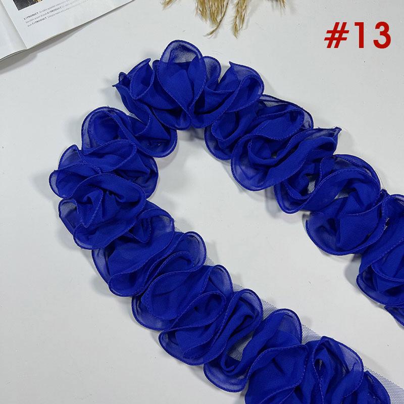 10 Yards 10cm Width Pleated Chiffon Tulle Lace Trim Ruffled Lace Fabric Applique Ribbon Trim Edge For DIY Sewing Dress Curtain