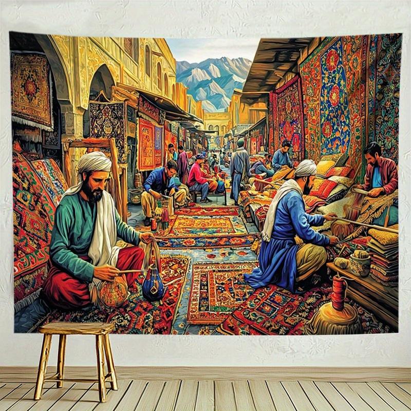 Persian Artistic Style Digital Printing Polyester Wall Tapestry Suitable for Use In Living Rooms Bedrooms Offices Bars Party