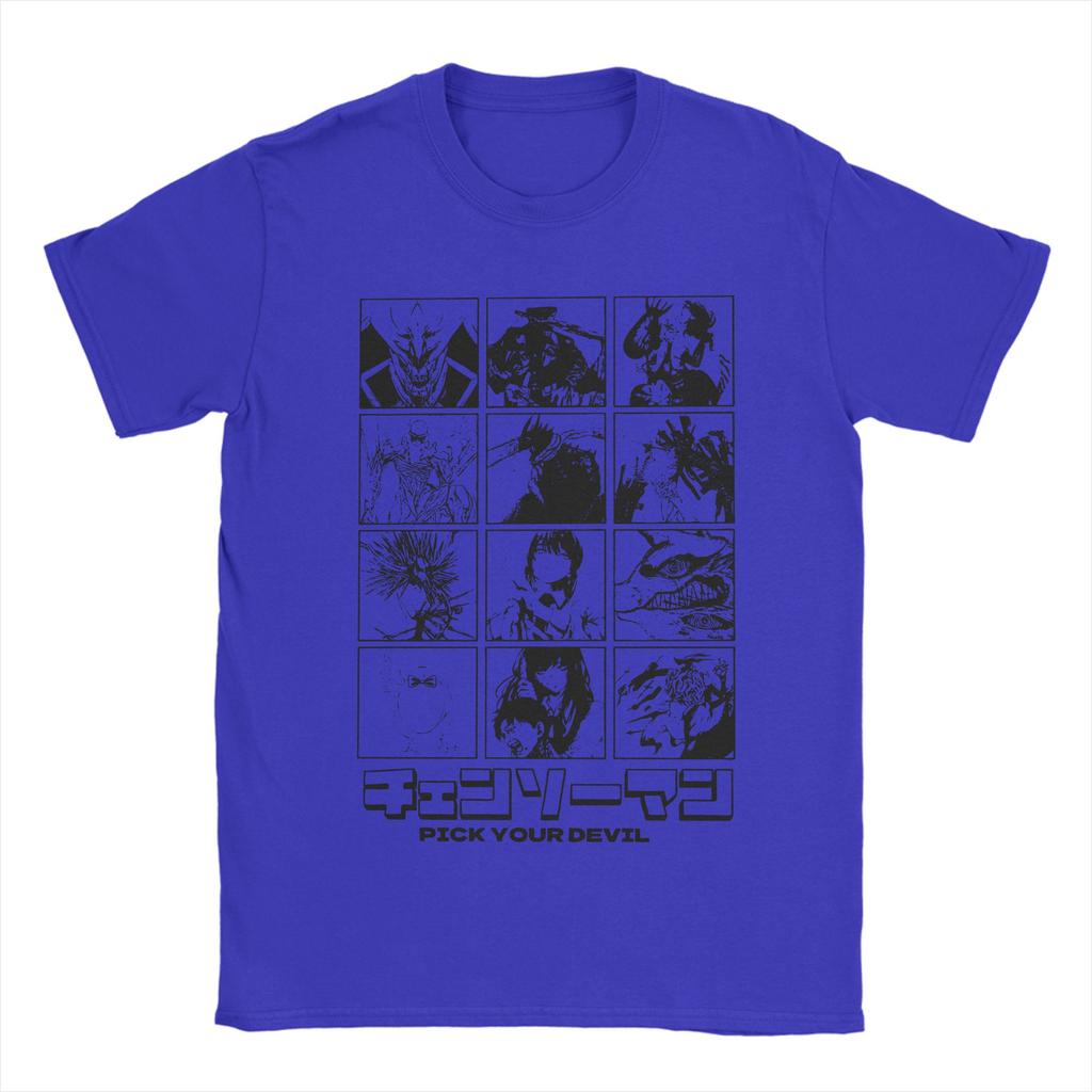 Chainsaw Man Pick Your Devil T-Shirt Men Manga Anime Amazing Cotton Tee Shirt Round Collar Short Sleeve T Shirt Party Clothes
