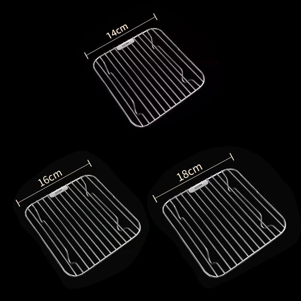 Round Square Cooking Rack With Foot 304 Stainless Steel Air Fryer Rack Thicken Cooling Rack Home Kitchen Oven Steamer Cooker