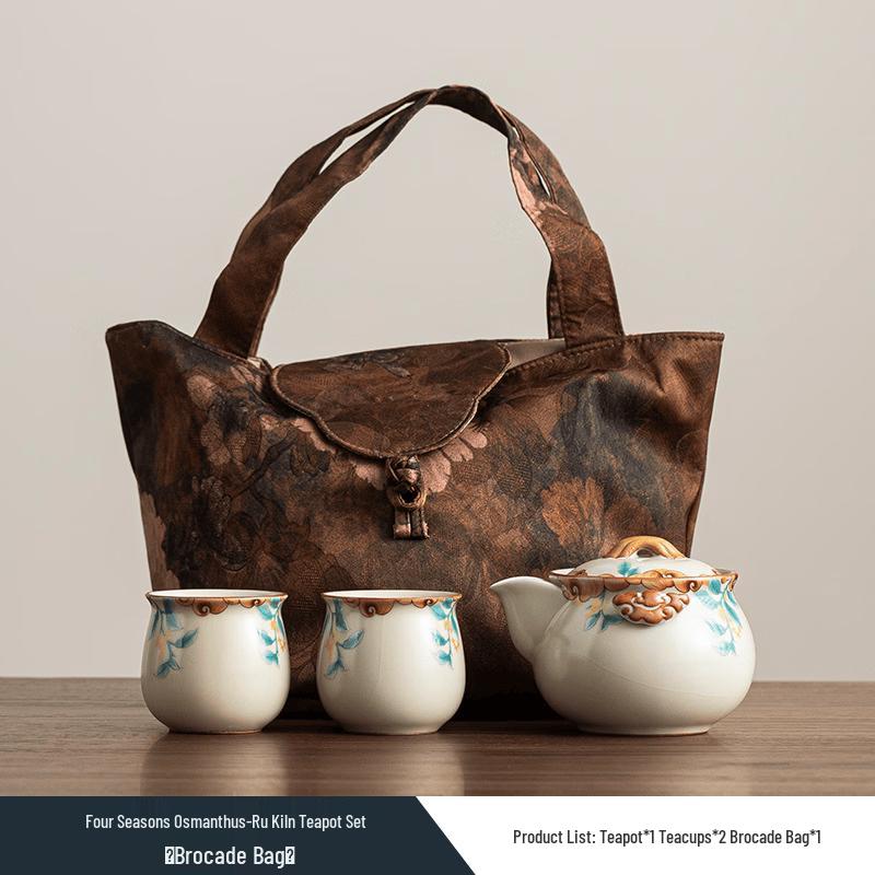 Ru Kiln Ceramic Travel Tea Set