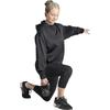 Adidas Aero Lady Game Go Fleece Size & Hoodie, DLF02, Women's, Black/White (IM2686), J/M