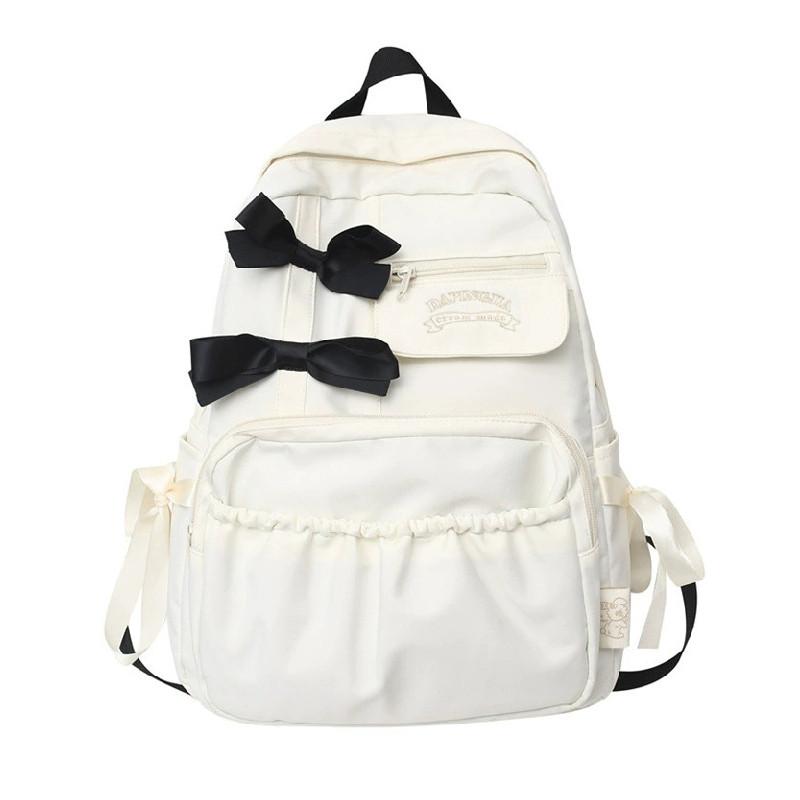 Bowknot Backpack Student Breathable Schoolbag Laptop Bag Outdoor Gift Portable