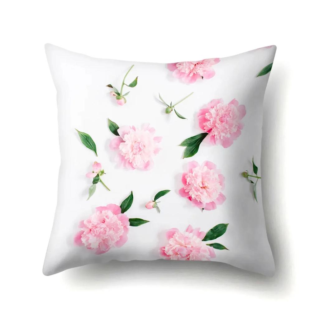 Simple Style Floral Print Pillow Cover Home Decoration Living Room Sofa Cushion Cover Office Chair Bedroom Room Decoration