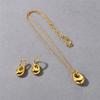 French Spring And Summer Long Water Drop Necklace Earrings Wind Niche High-End Simple Femininity
