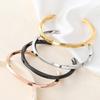 European Stainless Steel Mobius C-Shaped Twisted Bangle – Colorfast Titanium Steel Jewelry