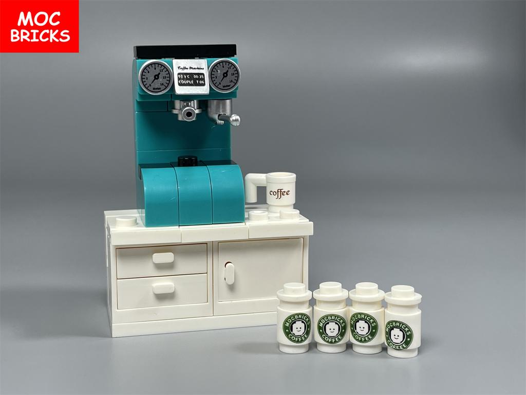 MOC Bricks House Mini Retro Furniture Kitchen Tool Sewing Machine House Living Room Accessories DIY Building Blocks Kids Toy