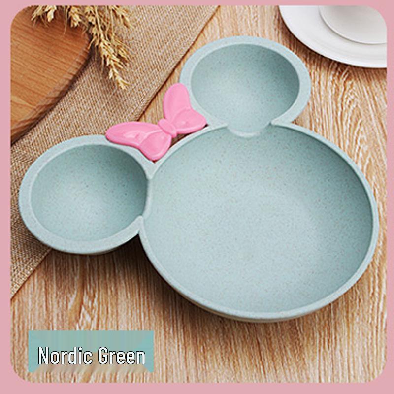 Kids' Wheat Straw Divided Plate - Cartoon Design, Creative Mealtime Tableware, Ideal for Kindergarten & Personalized Gifts