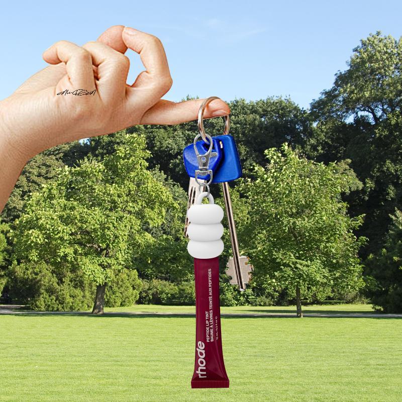 Donut Silicone Keychain Cap Portable Durable Lipgloss Storage Holder Compatible Balm Cap Accessory Practical Organizer