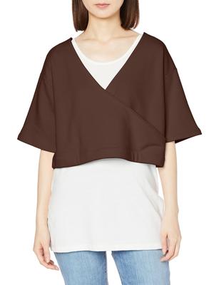 Lee Offizielles Layered Kurz-Sweatshirt Medium Damen LT7138-168 Braun,
