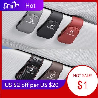 2025 Hot Car Glasses Sun Visor Box Auto Sunglasses Clip Card Accessories For Mercedes Benz AMG W203 W206 W220 W205 W211 W212 W20