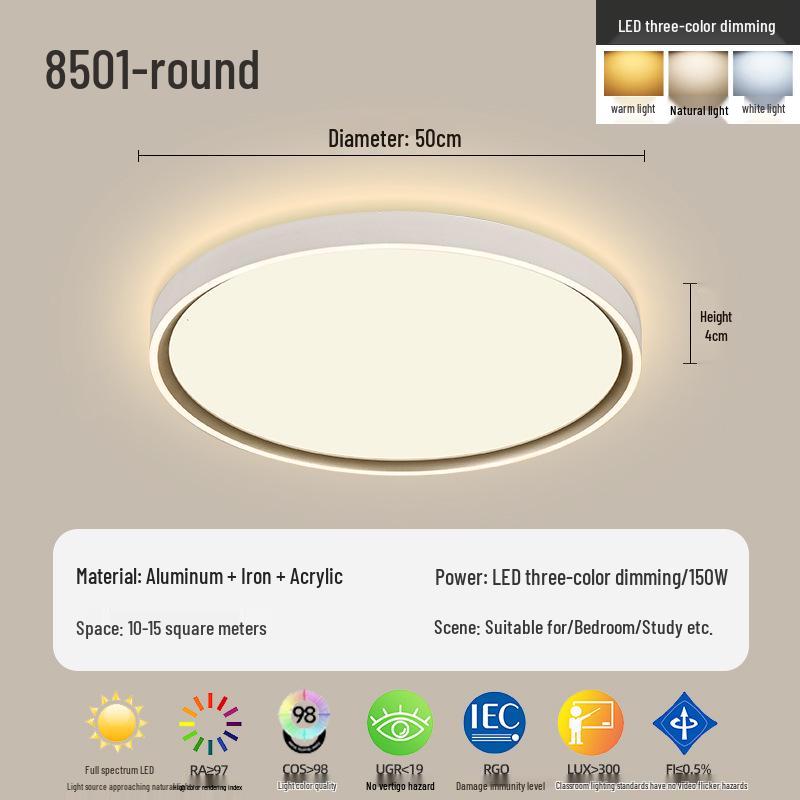 Ultra-Thin Modern Minimalist Ceiling Light for Children’s Room, Bedroom, or Balcony - Full Light with Eye Protection