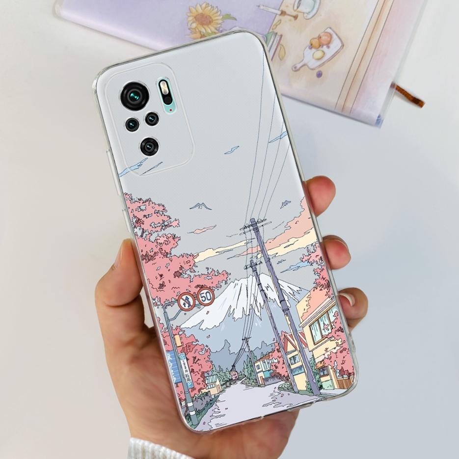 For Xiaomi Redmi Note 10 4G Case Note 10S Cute Painted Cover Soft Slim Phone Case For Xiaomi Redmi Note 10 Pro Max Note10 S Bags
