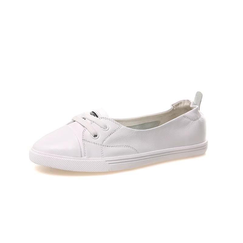 

Cowhide version shallow mouth white shoes women s genuine leather summer versatile leisure travel nurse shoes board shoes single shoes 34 белый