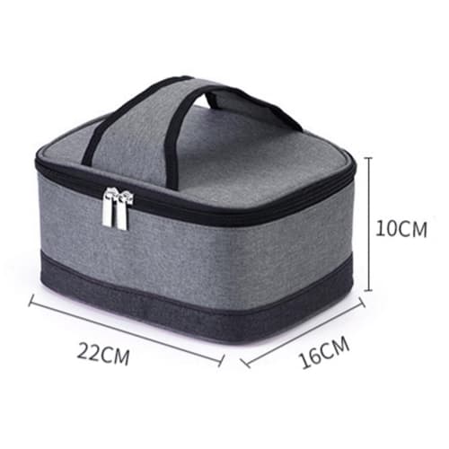 Fenteer USB Lunchbox Heater Insulated Bag with Zipper, Meal Reheating Food Warmer for Travel, Office, Cooking, Picnics, Camping, Gray
