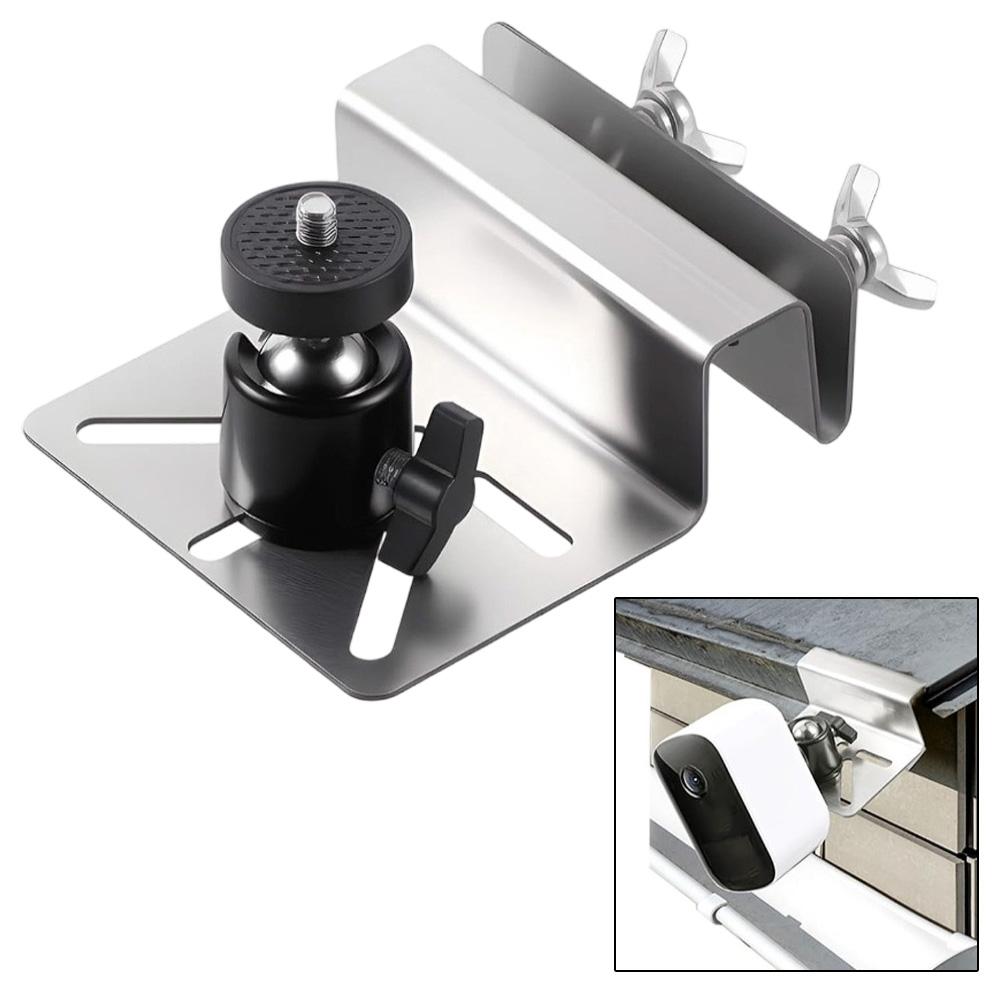 1pc Stainless Steel Gutter Mount Adjustable Viewing Angles Camera Gutter Mount For Eufy Security For SoloCam S340 Cameras