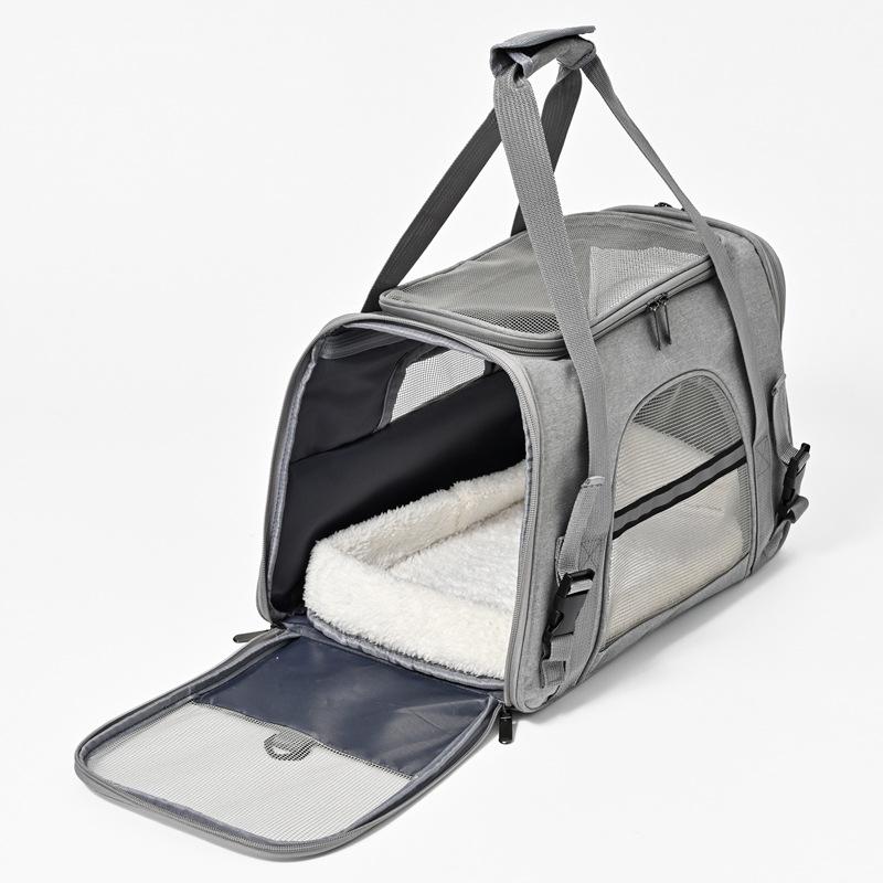 Portable Pet Carrier, Hand-held, Shoulder Bag, Crossbody Style, Foldable, Breathable, Transparent Cat and Dog Bag.