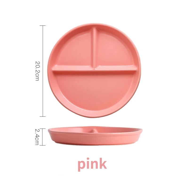 For One Person Ceramic Grid Plate Snack  Internet Celebrity Ins Children's Baby  Onion Ginger Garlic Multi-part Tray
