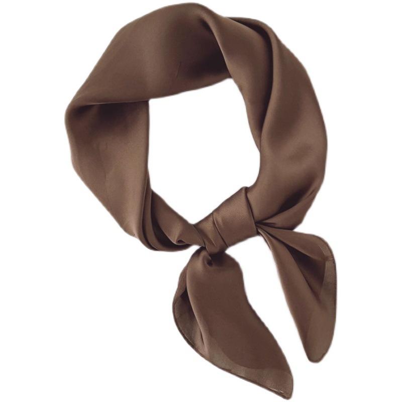 Solid Color Silk Scarf, Small Square Scarf Women's Spring and Autumn Simple Scarf Korean Wild Hairband Decoration, Summer Scarf, Professional Streamer