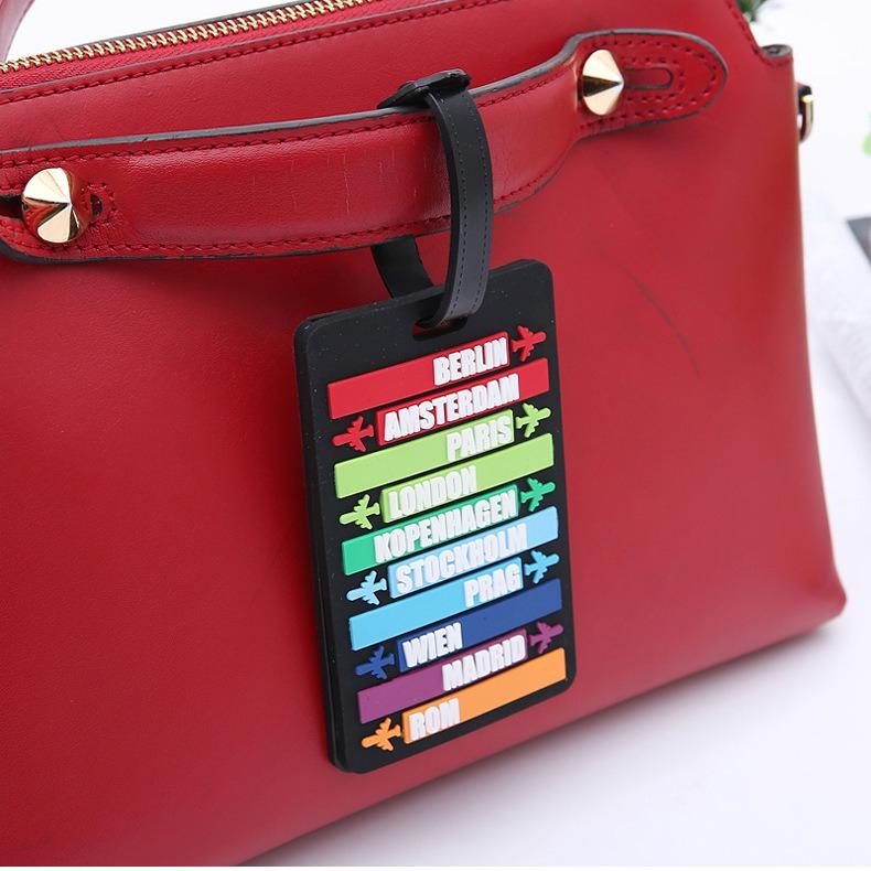 2026 new creative three-dimensional letter double-sided soft rubber pvc luggage tag, wear-resistant and anti-lost boarding pass