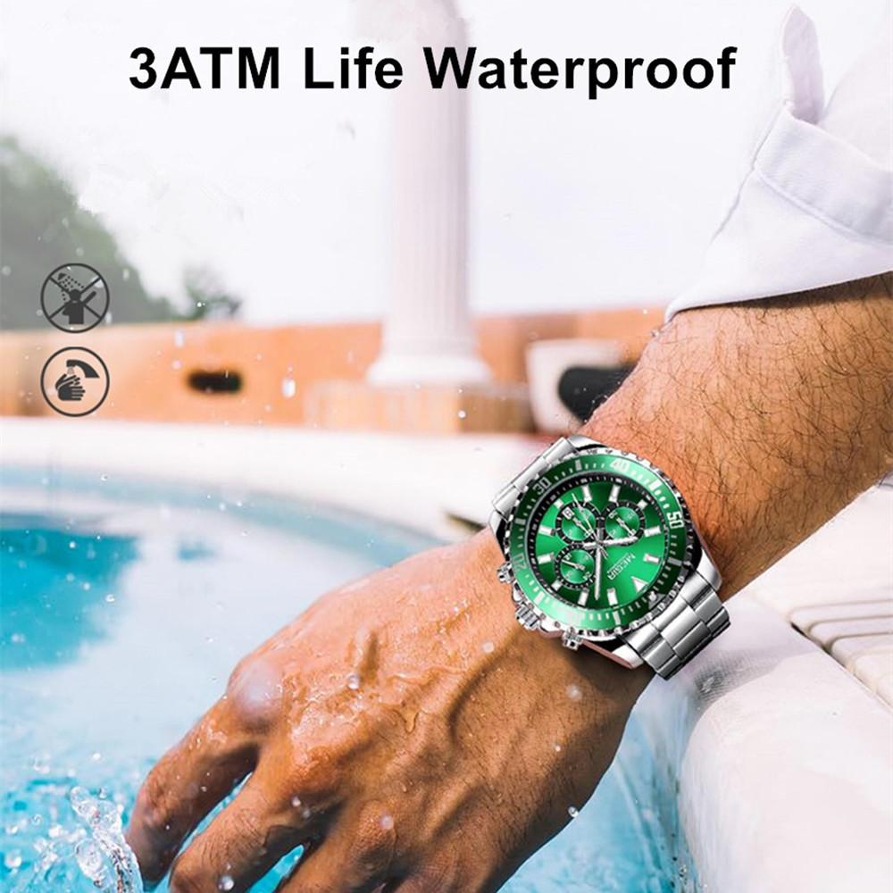 MEGIR Original Luxury Business Men Quartz Watch Stainless Steel Chronograph Men's Sport Wristwatch Clock Relogio Masculino 2064