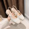 2025 Spring Summer New Women Sandals Elegant Vestido Shoes Robust High Heels Ladies Thick Soles Mary Jane Style For Casual Wear