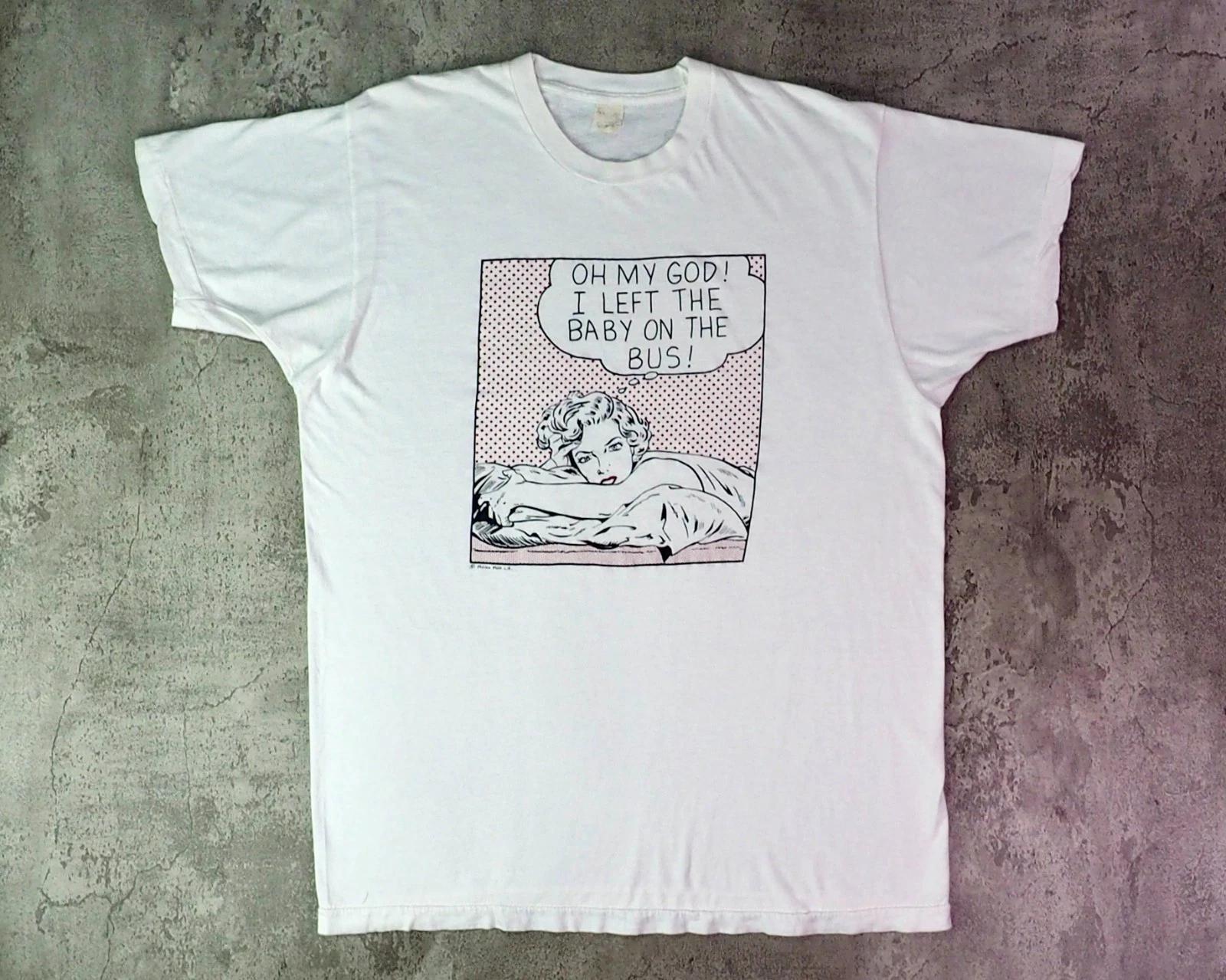 

Vintage 1980s I Left The Baby On The Bus Pop Art Shirt Size XL 4XL