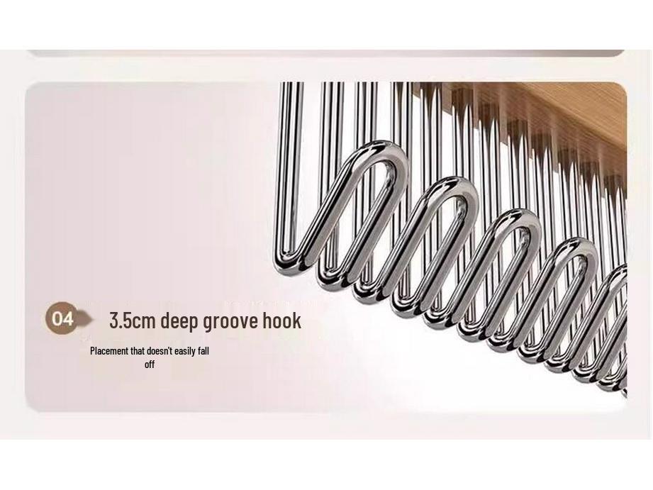 Multi-functional Solid Wood Hanging Rack with Plastic Hooks for Underwear and Vests