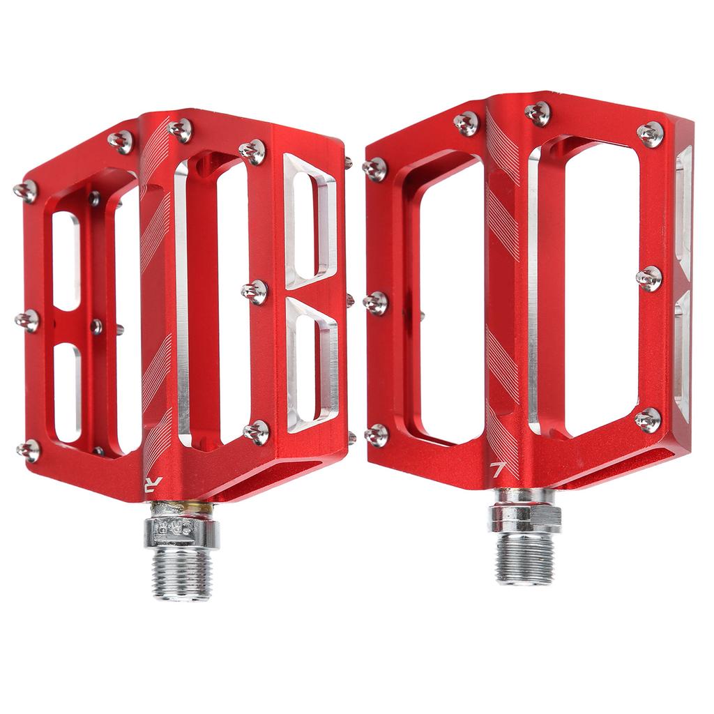 Mountain Bike Aluminum Alloy Bearings Pedal Road Cycling Flat Pedal Bike Bicycle Adapter PartsRed