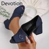 New Style Slip-on Fish-mouth Shoes for Women In Large Size with High Heels and Flip-flops Devotion