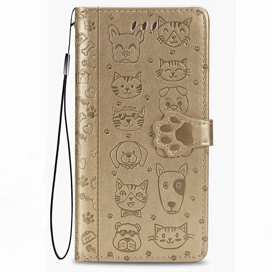 Leren Flip Beschermhoes Voor Vivo Y21D V60 Lite V23 V27 V25 V29 V30 V40 Y36 Y72 5G Y27 Y04 Y16 Y31 Y21 Y39 Y29 Y70 Y18 Y28 Kat Hond Portemonneehoes