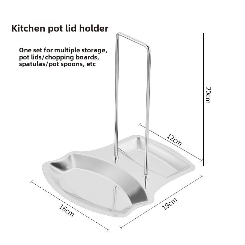

Стойка для хранения крышек для кастрюль из нержавеющей стали для ресторанов, настольная опорная рама для дренажного поддона без перфорации естественный
